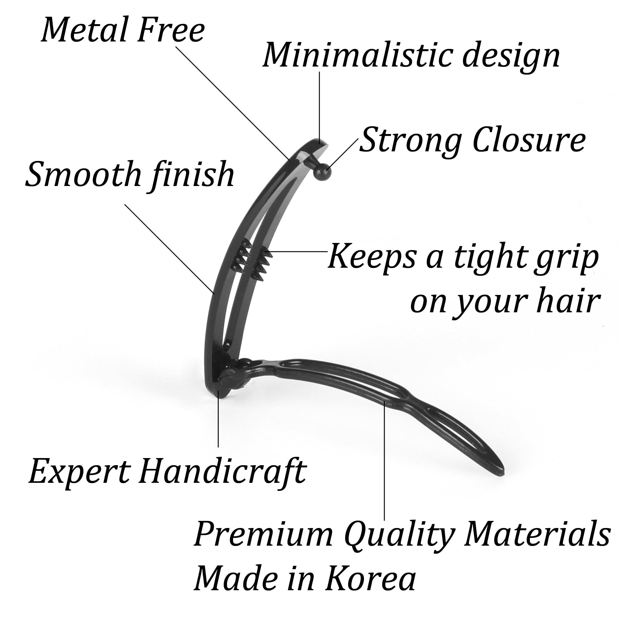 aurorapin black barrette clips